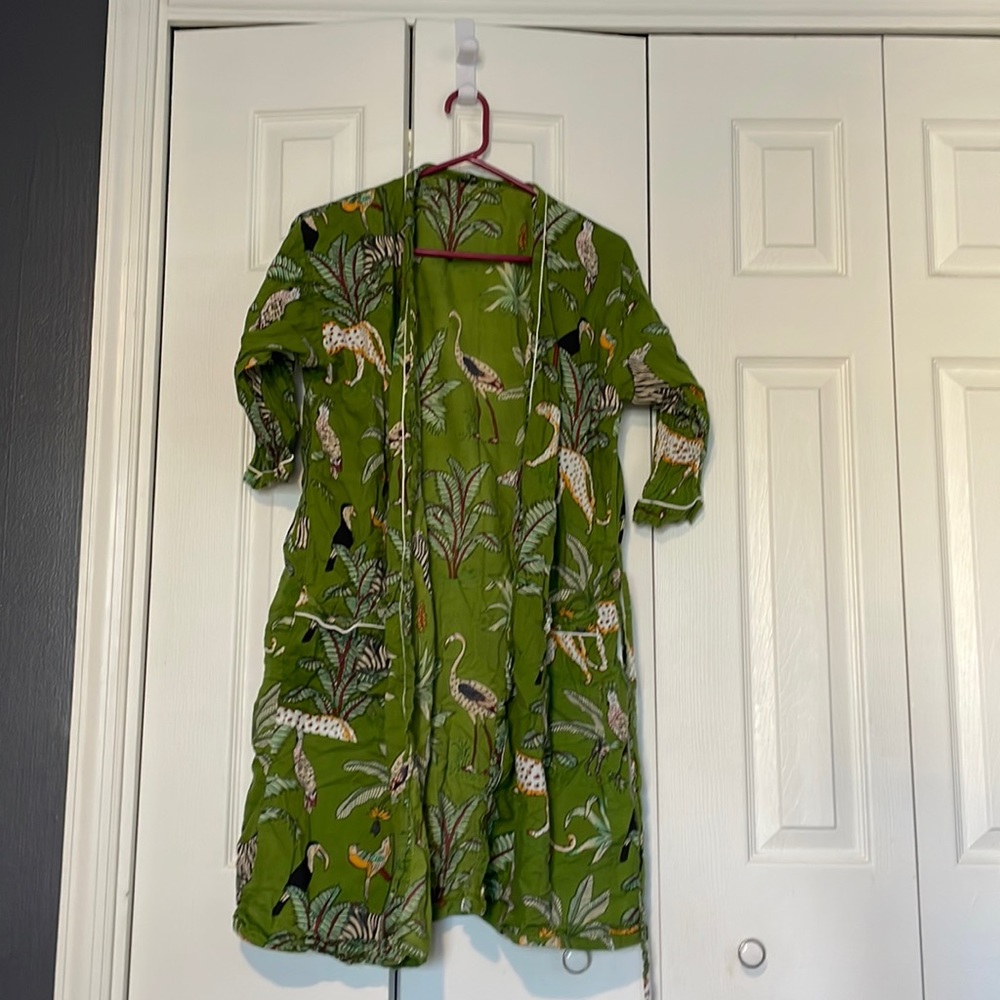 Cotton jungle print house robe